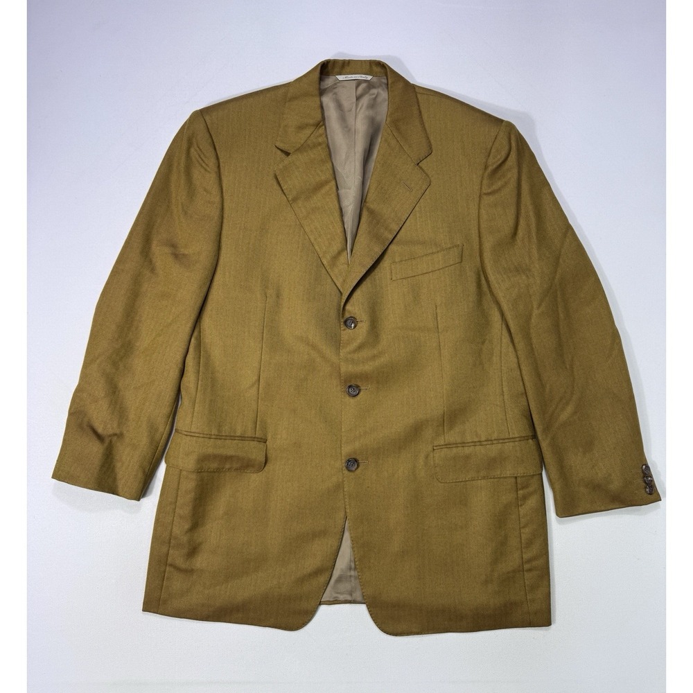 Canali 100% Cashmere Blazer Jacket Mens 40 Brown Ermenegildo Zegna Fabric Italy